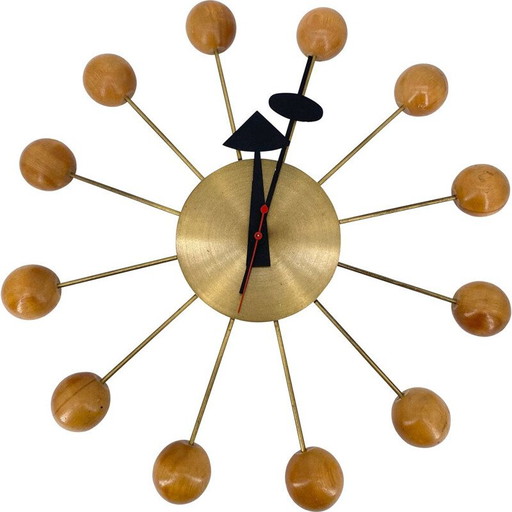 Reloj de pared vintage de George Nelson, obra de Howard Miller, década de 1955