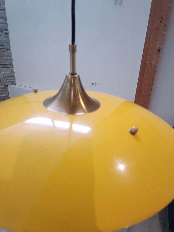 Saliscendi counterweight pendant lamp, Italy, 1960s – Brass, Metal (photo 6 of 16)