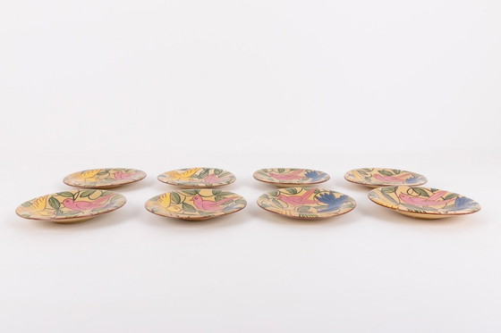 Image 1 of Platos de cerámica hechos a mano de Fenice Albisola, Italia, década de 1970.