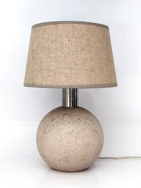 Image 1 of travertine table lamp Italy 1970s