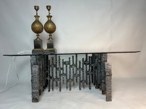 Table basse brutaliste 1970