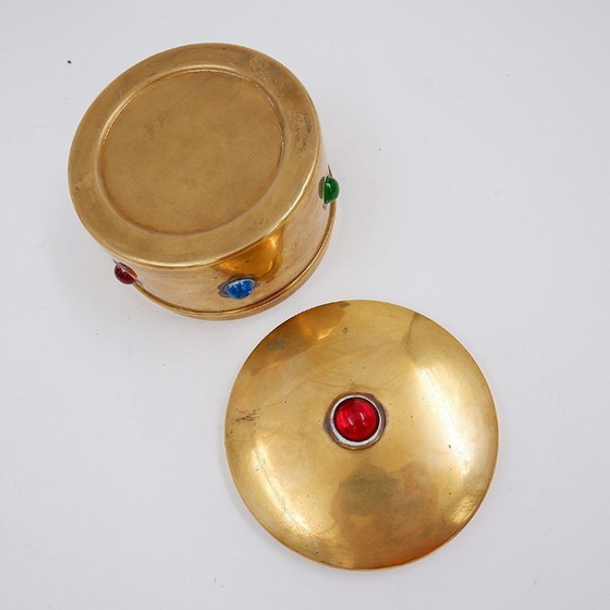 Image 1 of Portagioie/scatola portaoggetti in metallo vintage con coperchio