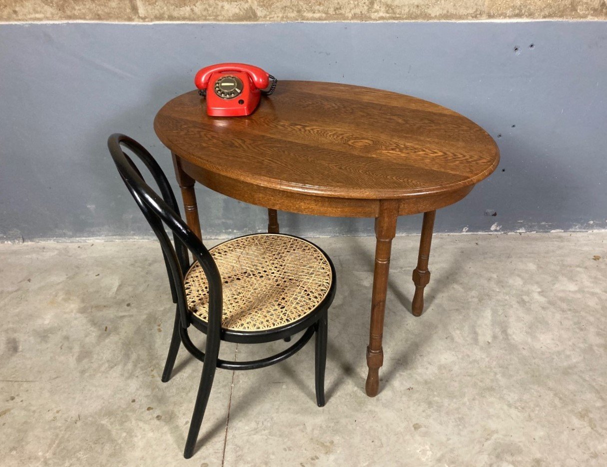 Tavolo classico in rovere, scrivania ovale