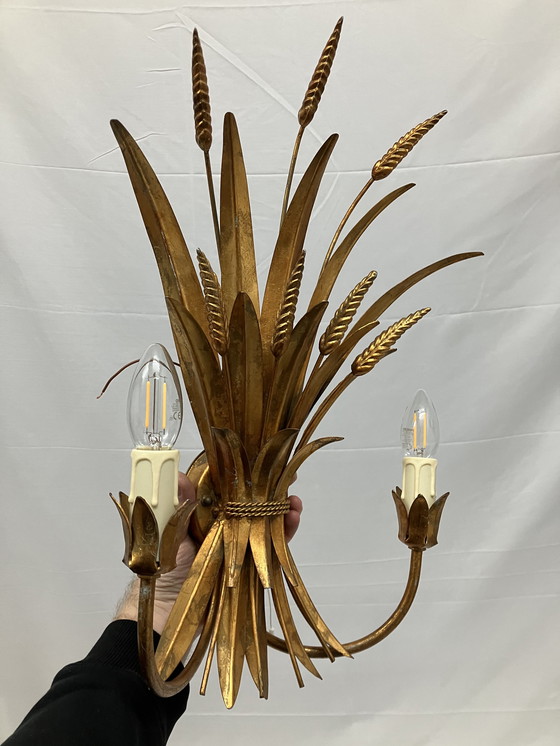 Image 1 of Vintage Hans Kögl Wheat Sheaf korenaar wandlampen MCM