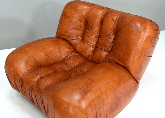 Fauteuils Giuseppe Rossi di Albizzate en cuir, Italie, années 1970, Chaises & fauteuils, Marron (photo 11 sur 20)