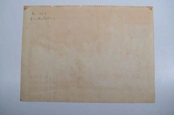 Französische Schule des 20. Jahrhunderts "Paris - Blick auf St Germain L'Auxerrois" Gouache Monogrammiert, (photo 10 of 11)