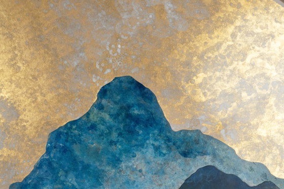 Image 1 of Panel de marquetería de latón oxidado. Contemporáneo.