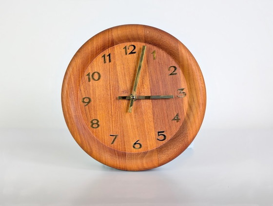 Image 1 of Originele Westminster Clocks Copenhagen wandklok uit het midden van de 20e eeuw (MCM) van teakhout