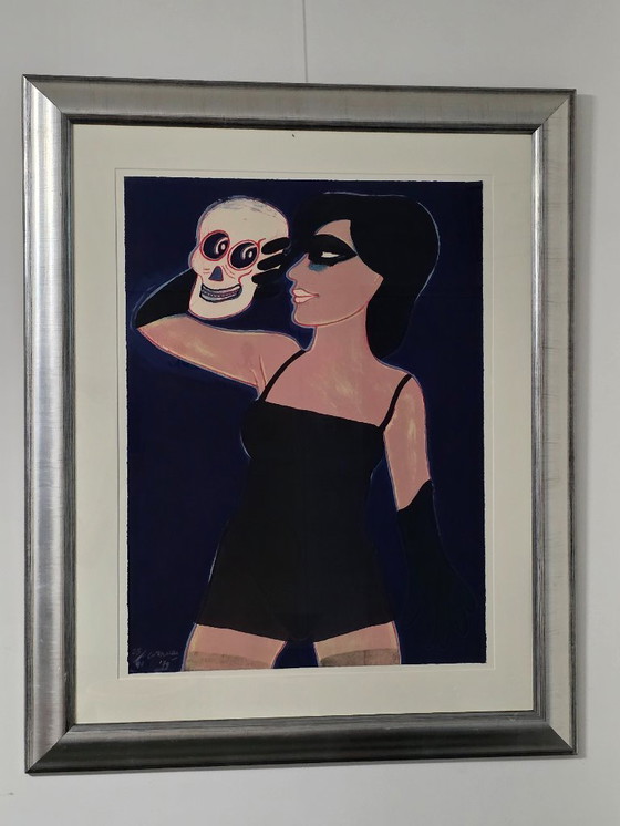 Image 1 of Corneille - Femme et crâne - Signé - 1979 - 23/90