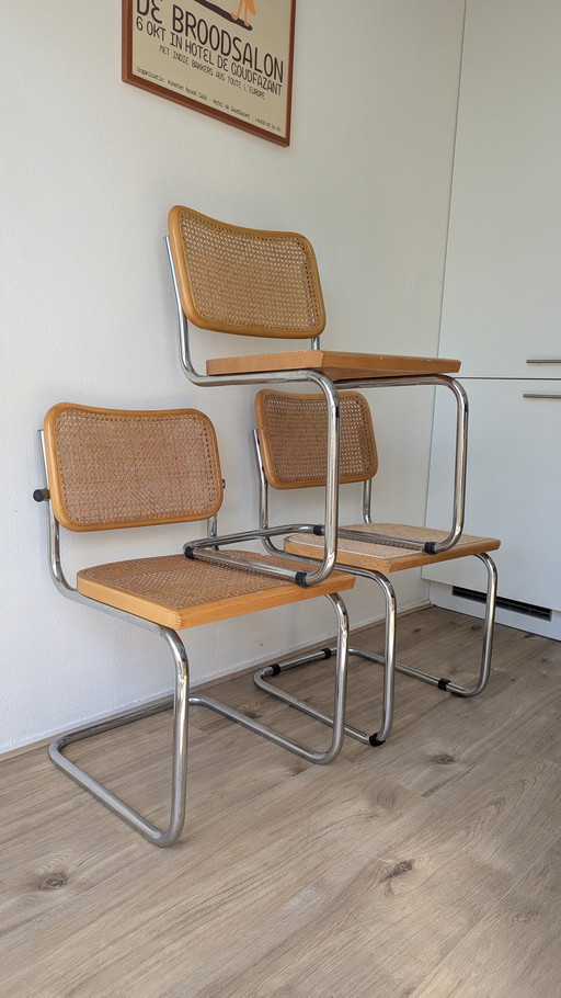Set aus 3 Marcel Breuer Rattanstühlen B32