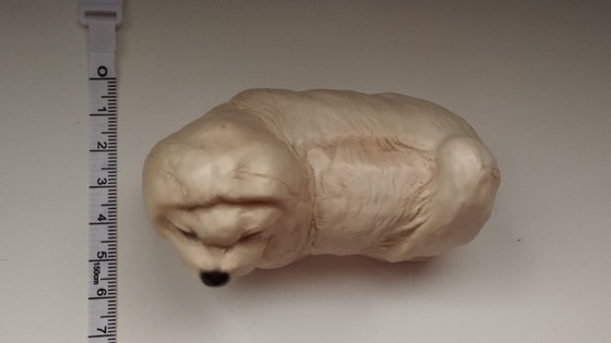 Image 1 of Mid-Century Artisan Leather Shih Tzu – "Chateau Leather" (Canada)