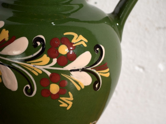 Pair of Vintage Glazed Ceramic Jugs, Central Europe, circa 1950 #6, Crockery, Yellow (photo 4 of 10)