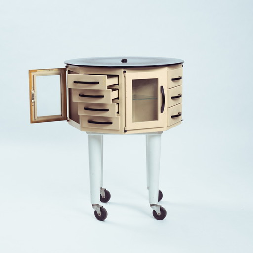 Industrial Turnable Dentist Cabinet, France 1950s