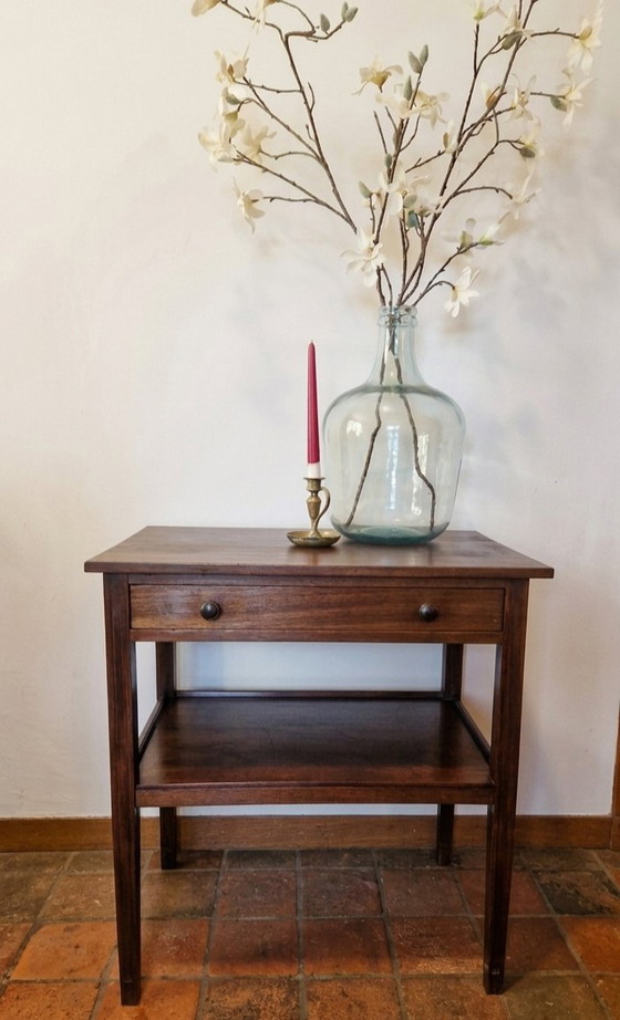 Image 1 of Strakke Antieke Sidetable, Bijzettafel, Stomme Knecht, Theetafel 