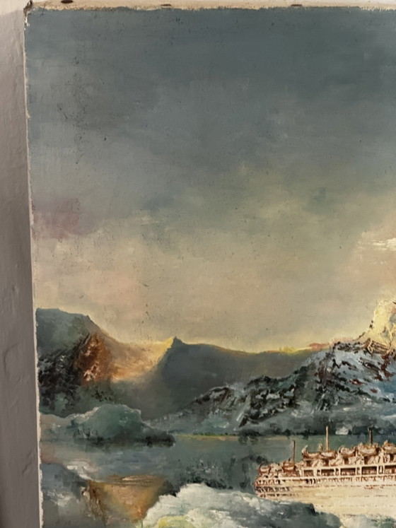 Oil on canvas by Calais painter Alain Chaussois (1950-2018), Arcadia ocean liner – Paintings & Drawings (photo 5 of 15)
