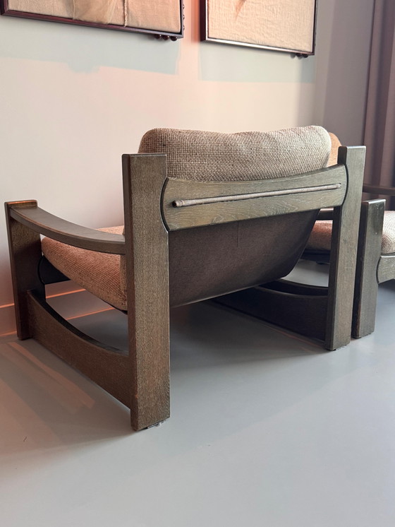 Image 1 of Carl Straub Design-Loungesessel – ausgezeichneter Zustand – Holz/Naturwollkissen (2er-Set)