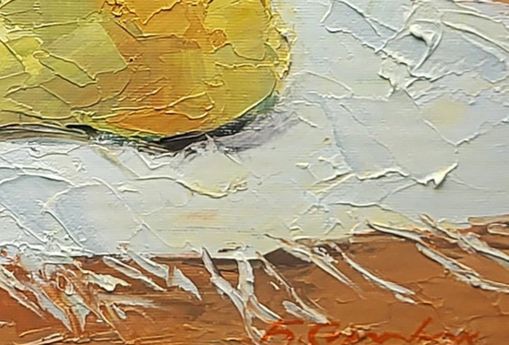 Image 1 of Peinture à l'huile originale Nature morte Asters dans un vase sur une table