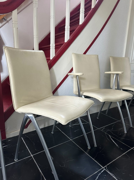 6x Leolux Eetkamer Stoelen Cremekleur – Eetkamerstoelen, Leather (photo 3 of 5)