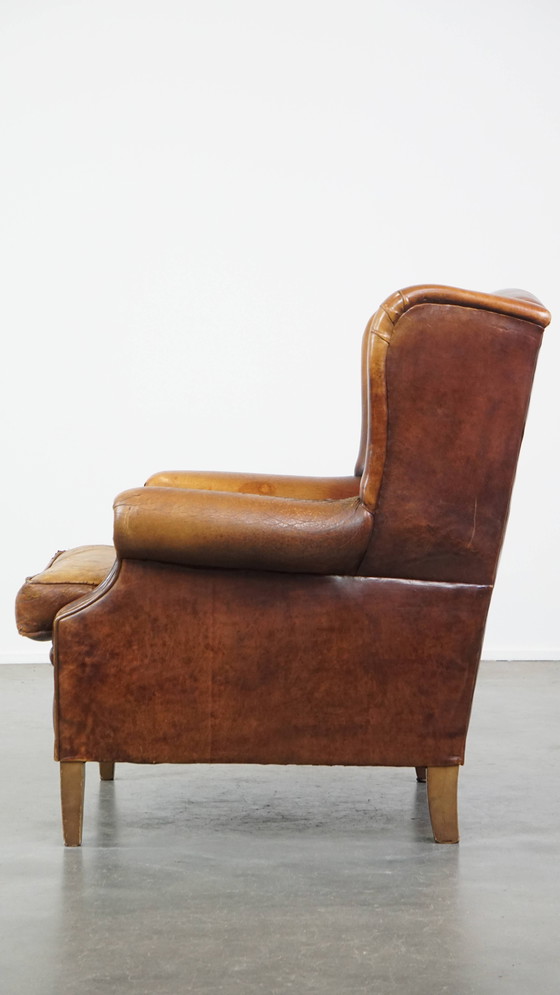 Image 1 of Vintage Schapenleren Oorfauteuil
