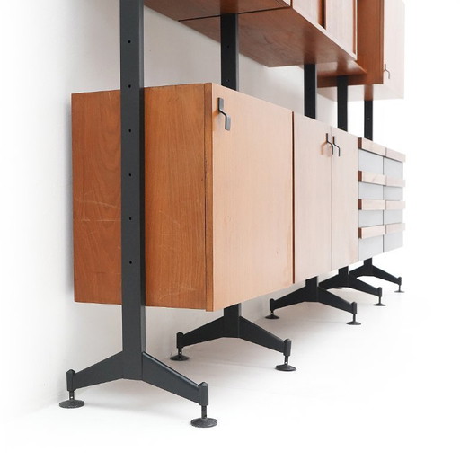 4-bay teak bookcase, 1960s 