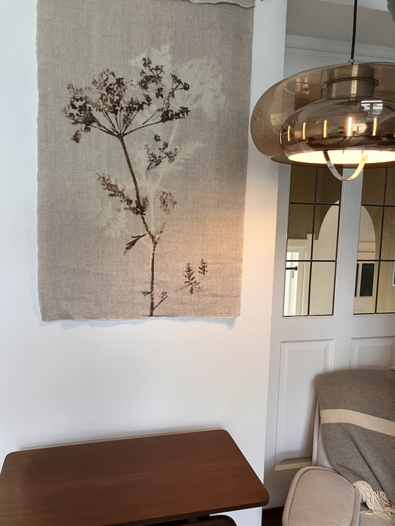 Image 1 of Vintage Space Age 70s pendant lamp Herda / smoked glass aluminum