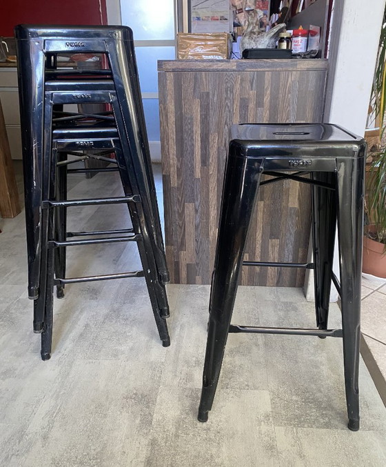 Image 1 of Genuine TOLIX H75 industrial stackable bar stool, black