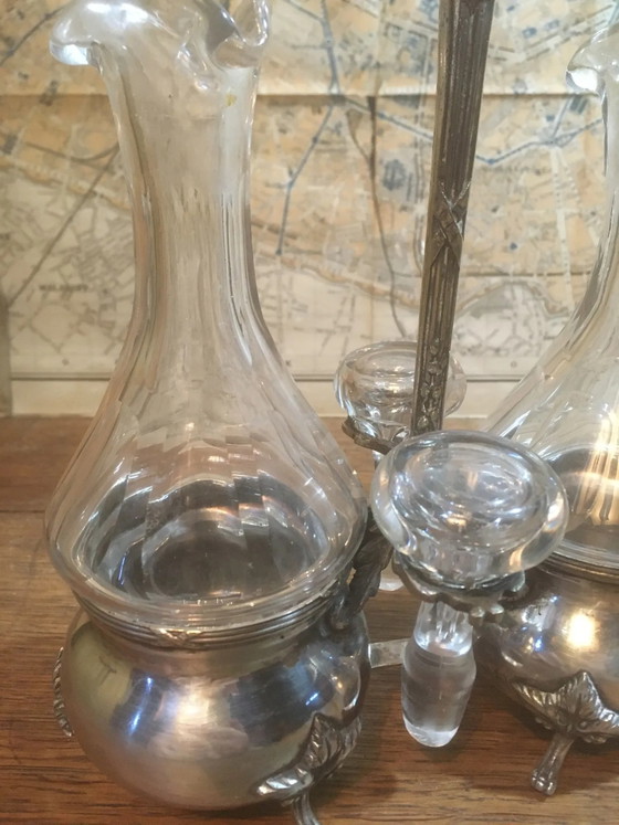 Set olio e aceto in argento e cristallo – Accessori da tavola, Crystal, Silver, Vintage (photo 3 of 11)
