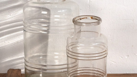 Fiaschette trasparenti antiche (c.1920). Set di 2 pezzi #55 – Bicchieri e caraffe, Glass (photo 3 of 16)