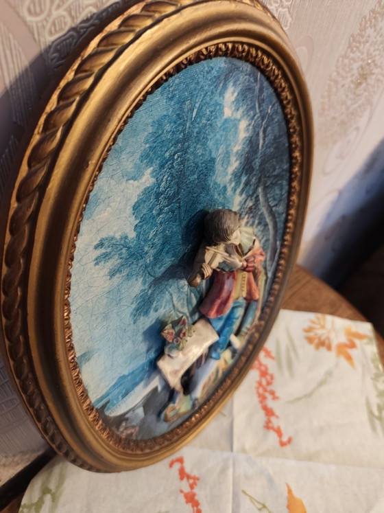 Vintage Mid Century 3D Relief Painting – Art, Paper, Plastic (photo 3 of 6)