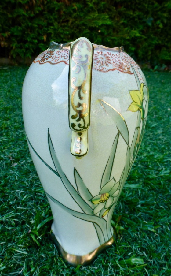 Image 1 of Dos jarrones antiguos de porcelana de estilo Art Nouveau, obra de Reinhold Schlegelmilch.