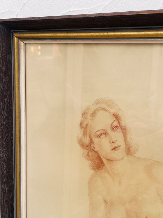 Image 1 of Dibujo Sanguina Mujer Desnuda