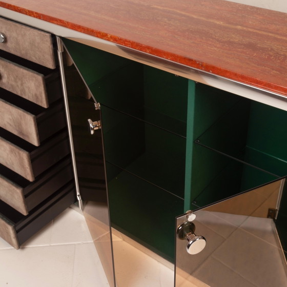 Credenza Astro in marmo e pelle di Guido Faleschini per i4 Mariani 1979 – Credenze, Marble, Glass (photo 10 of 20)