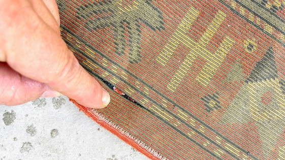 Image 1 of TAPIS Soie et Coton Vintage - 142 x 84cm