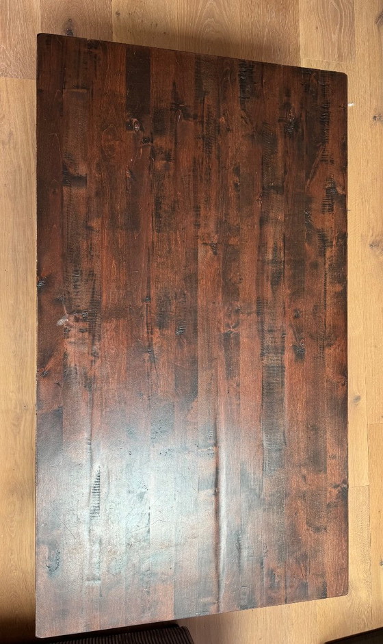 Image 1 of Table basse coloniale vintage en bois avec tiroirs