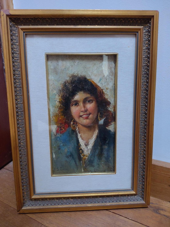 Image 1 of Francesco Saverio Torcia (1840-1891) - Ragazza partenopea (Neapolitanisches Mädchen)