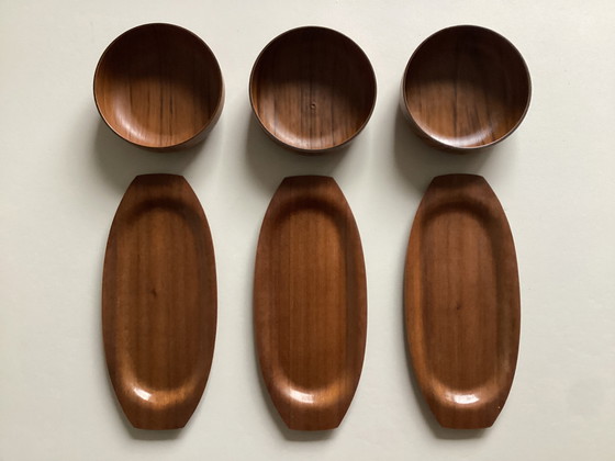 Image 1 of 3 plateaux et 3 bols vintage