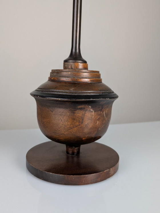 Image 1 of Pair of Adjustable Wood Table Lamps, 1970s