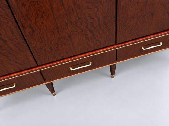 Grote vintage design kledingkast uit de jaren ’50, Kledingkasten, Hout, Bruin (foto 7 van 8)