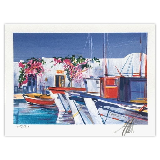 André BONGIBAULT signierte Lithographie Grèce – Petite Suite 12 – lithos zeefdrukken, Paper