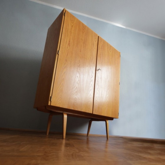 Image 1 of ❤️Hellerau Cultural Furniture linnenkast Franz Ehrlich serie 427 DDR midden 20e eeuw Bauhaus GERESTAUREERD