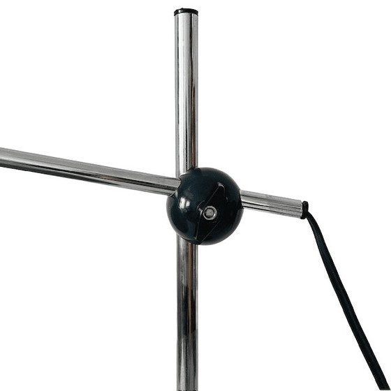 Image 1 of Vintage Space Age Dijkstra Table Lamp Chrome-Plated Grey Plexiglass 1970s