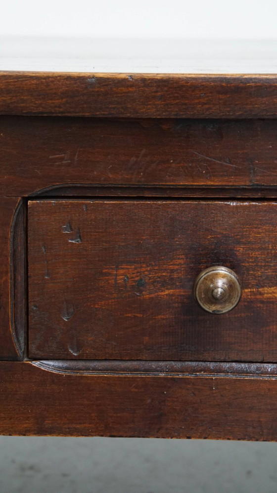 Image 1 of Antique French fruitwood coffee table with 5 drawers