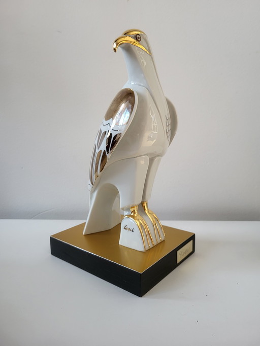 Statue vintage Aigle en porcelaine, Carpiè, Italie, années 1970