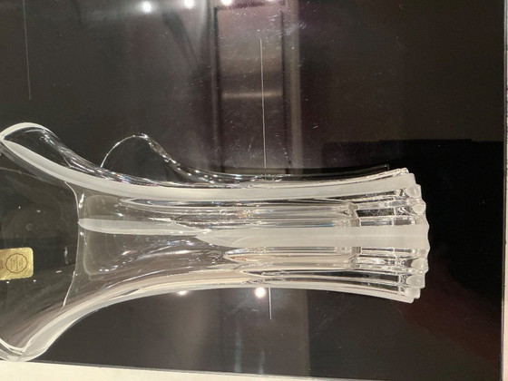 Zwei Kristallvasen, Transparent, Vintage (Foto 8 von 8)