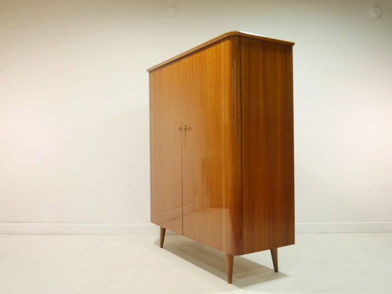 Image 1 of Vintage hallway cabinet / multi-purpose cabinet / linen cupboard – Mid-century walnut cabinet, 1960s, Germany