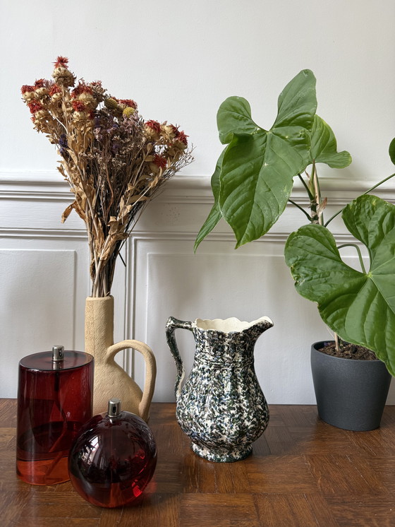 Image 1 of Decanter / brocca d'acqua verde e blu maculata