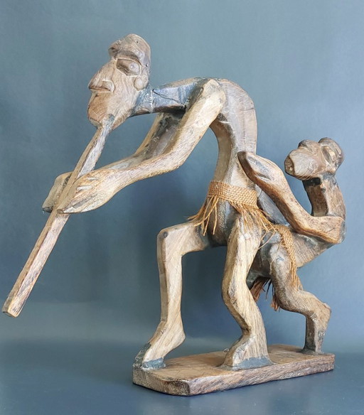 Antique African erotic wood sculpture