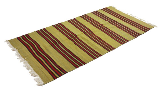 Tappeto turco vintage Yoruk Kilim 263x140 cm – Tessuto a mano in lana con motivo a righe, tessitura piatta (photo 7 of 10)