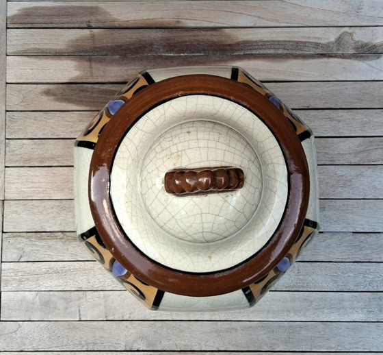Antique Art Deco potiche or lidded vase by Auguste Mouzin & Cie from Wasmuel, 1920s – Ceramic (photo 4 of 11)