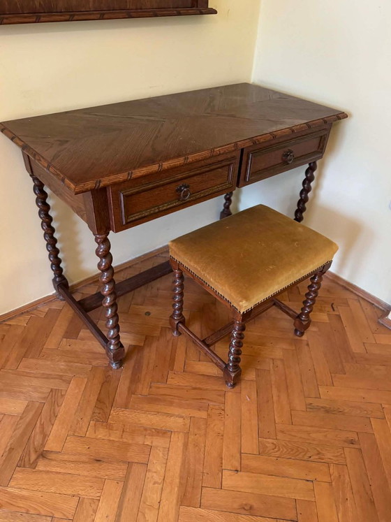 Set toletta coloniale in rovere stile spagnolo, 3 pezzi – Tolette (photo 4 of 7)